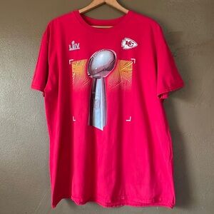 Fanatics KC Chiefs Super Bowl 2020 Lombardi Trophy Red Short-sleeve Shirt / 2XL